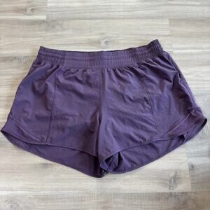 Lululemon Hotty Hot High-Rise Lined Short 4" Dark Purple Women Size 14